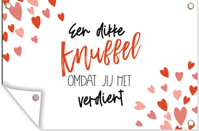 Muurdecoratie Beterschap - Spreuken - Knuffel - 180x120 cm - Tuinposter - Tuindoek