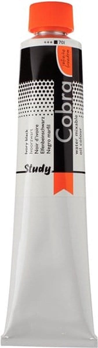 Cobra Study Water Vermengbare Olieverf Tube - Ivoorzwart 701 - 200 ml