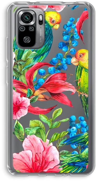 Case Company® - Hoesje geschikt voor Xiaomi Redmi Note 10S hoesje - Papegaaien - Soft Cover Telefoonhoesje - Bescherming aan alle Kanten en Schermrand