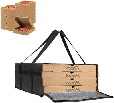 Thermische pizza- en picknicktas voor camping en eten bezorgen - Groot formaat met 50 x 50 x 20,5 cm. Warmhoudtas met isolatie voor onderweg.