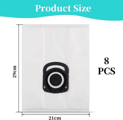 Dailygoods - CHEVVY 8 stuks Stofzuigerzakken 285 x 210 mm Compatibel met Rowenta ZR200540/520 Vacuum Cleaner Bags voor Compact Power X-Trem Power en Silence Force (RO64xx, RO63xx, RO68xx, RO39xx)