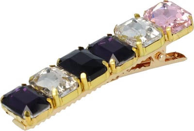 Haarsoires Haarspeld Duckklem 6,5cm – Facet Stenen – Transparant Zwart - Sterke Haarclip voor Styling & Dagelijks Gebruik - Hair Clip - Decoratieve Haaraccessoire