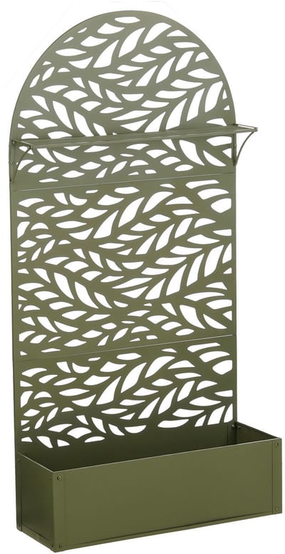 Mica Decorations Sapri Plantensteun - Plantenbak met Klimrek voor Klimplanten - Plantenstandaard Vrijstaand of tegen Muur - 90 x 33 x 180 cm - Groen