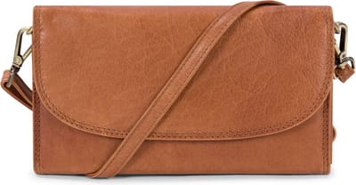 Bag2Bag Leren Klein Plat Schoudertasje / Clutch Amalfi Porto Cognac