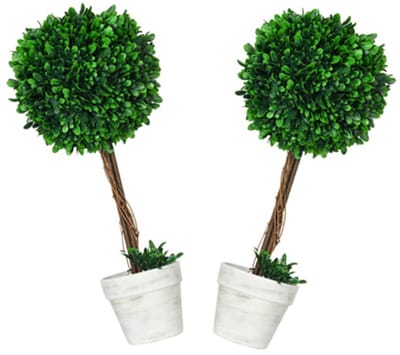 Kunstplanten 2-delige Set, Met UV-bescherming en Bloempot, Geschikt voor Woonkamer, Tuin, Balkon, Winkeldecoratie, 28×28×60 cm, Groen, Kunststof