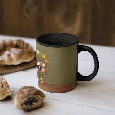 Magische Mok - Foto op Warmte Mokken - Koffiemok - Bloem - Quote - Vintage - Art - Magic Mok - Beker - 350 ML - Theemok - Mok met Tekst