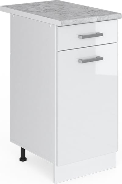 Vicco R-Line Universele onderkast – 40 cm met lade, met werkblad Wit Hoogglans