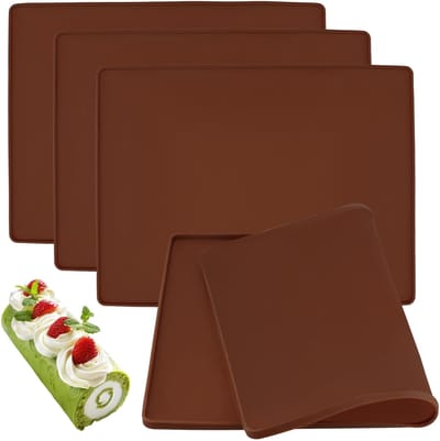 Dailygoods- Siliconen Bakmat Set van 4 - Hittebestendig - Antislip - 30 x 40 cm - 8 mm Rand - Duurzaam en Ruimtebesparend