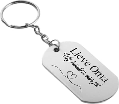 Akyol - lieve oma wij houden van je! Sleutelhanger - Oma cadeau - grandma - Leuk kado voor je oma om te geven - 2,5 x 2,5 CM