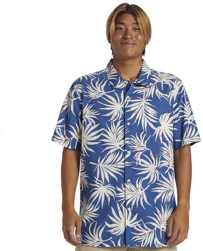 Quiksilver Beach Club Casu Overhemd Met Korte Mouwen Blauw M Man