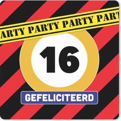 Muismat 20x20 cm - Mousepad Sweet 16 - Verjaardag - Jubileum - Muismatten