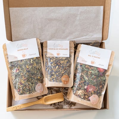 Lottea Voordeelset ´Kruidentuintje´ - thee proeverij pakket, kruidenthee, thee cadeau, thee pakket, thee geschenk, cadeau vriendschap, cadeau set, gift set, brievenbus cadeau