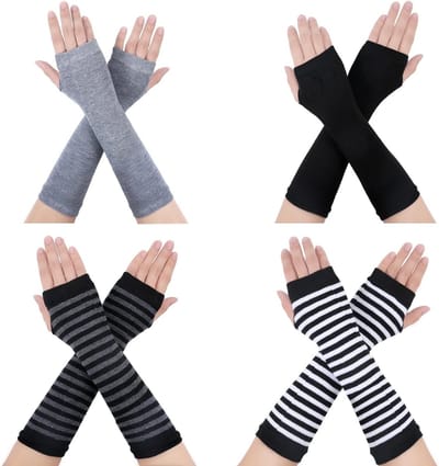 Vingerloze Lange Handschoenen voor Dames, Heren en Kinderen - Warm Gebreid Elbow Length Armwarmers met Vingeropeningen, Ideaal voor Koude Dagen en Activiteiten