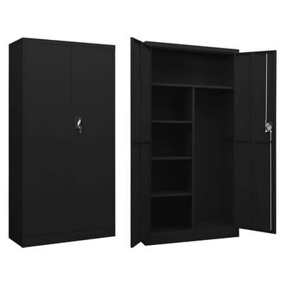 vidaXL - Lockerkast - 90x40x180 - cm - staal - zwart