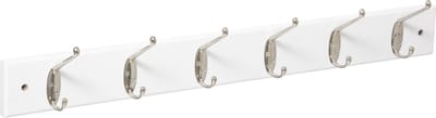 5Five Kapstok voor wand/muur - wit - 6-haaks wandkapstok - MDF/ijzer - 58 x 9 cm