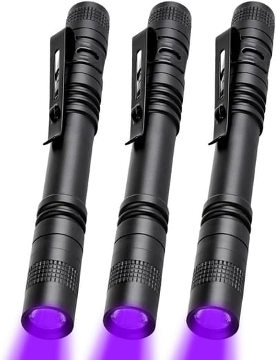 Mini UV-zaklamp LED 395 nM - Zwart licht voor inspectie, detectie van hondenurine en bedwantsen (3 stuks)