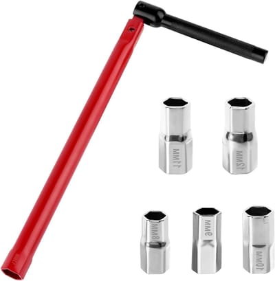 Kraaninstallatie gereedschap met sleutel voor gootsteen 13 mm en adapter 8-12 mm, moersleutel voor sanitaire toepassingen en leidingen