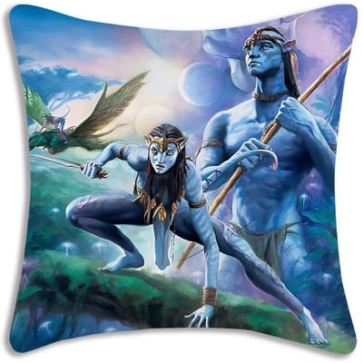 Avatar Water Weg Kussenhoezen Cartoon Sofa Decoratief Huis Dubbelzijdig Bedrukt Kort Pluche Schattige Kussenhoes Peach skin 45*45(CM)-1Pcs