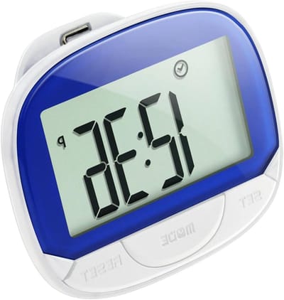 Digitale Stappenteller - Stapmeter Klok - Wandelen Fitness - Groot LCD Scherm - 65x52x23mm - Blauw