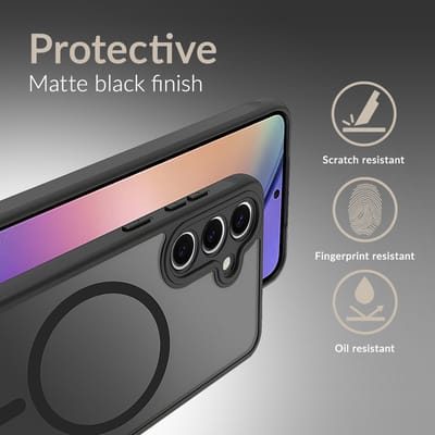 Mobilize Hoesje geschikt voor Samsung Galaxy A26 MagSafe Telefoonhoesje Hardcase | Mobilize Hybrid Backcover Shockproof | Geschikt voor MagSafe | Geschikt voor Draadloos Opladen met Magnetische Ring | Geschikt voor MagSafe Case - Zwart