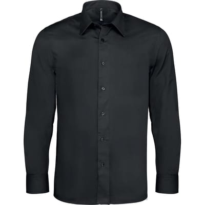 Kariban Heren stretch overhemd lange mouwen K529 - Black - XXL