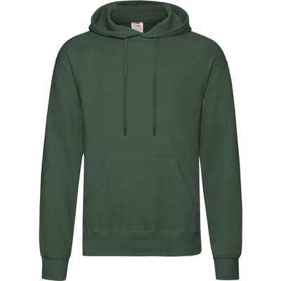 Fruit Of The Loom Unisex Volwassenen Klassiek Sweatshirt met capuchon (Fles groen)