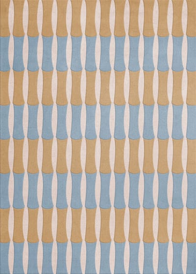 Layered Alice Crawley Bamboo Forrest Blue Vloerkleed - 180 x 270 cm - Blauw - Rechthoekig - Wol - Slaapkamer, Woonkamer, Eetkamer - Strepen - Modern