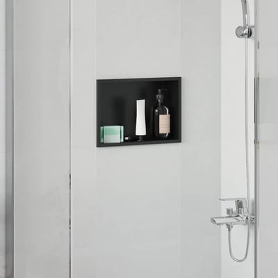 vidaXL - Douche - Niche - Zwart - 30 - x - 20 - x - 9,5 - cm - Roestvrij - staal