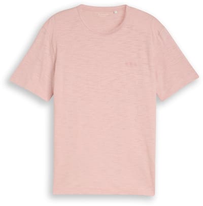 Tom Tailor - T-shirt in gemêleerde look - Maat S - Twinkle Pink
