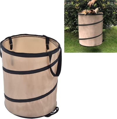 Prullenbak - Opvouwbare Camping Prullenbak – 37L - Voor Tuin, Picknick & Camping - 34x40cm - Licht koffiekleurig