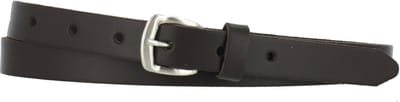 Smalle Leren Dames Riem | 2cm breed | Riemmaat: 85cm (totale lengte: 100cm) | 100% echt leer | Nikkelvrije gesp | Kleur: bruin