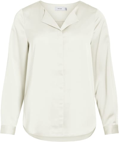 VILA - VIELLETTE V-NECK L/S SATIN SHIRT - NOOS - Dames - Blouses