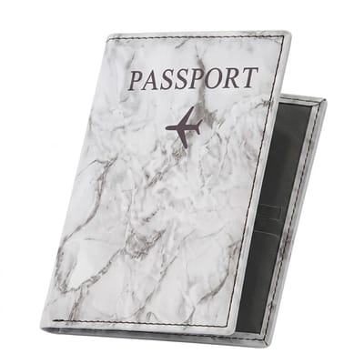 Donkergrijze marmerlook paspoort houder documenthoes dames heren reis paspoorthouder paspoort hoesje vliegtuig print reis accessoires documentmap paspoortbeschermer kunstleer
