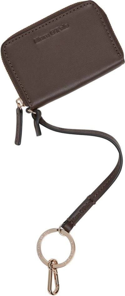 Marc O'Polo Leren Kaarthoes Melissa Zip Wallet Darkbrown Donkerbruin