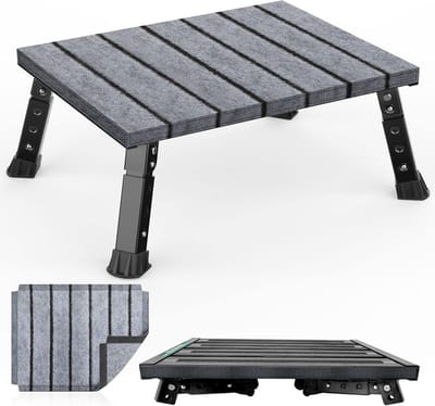 Groot platform RV stap met verstelbare hoogte en antislip oppervlak - ideaal voor multifunctioneel gebruik
