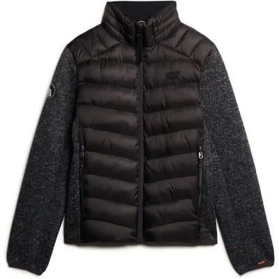 Superdry Gebreide Hybrid Storm jas met Wattering Zwart Grootte: S