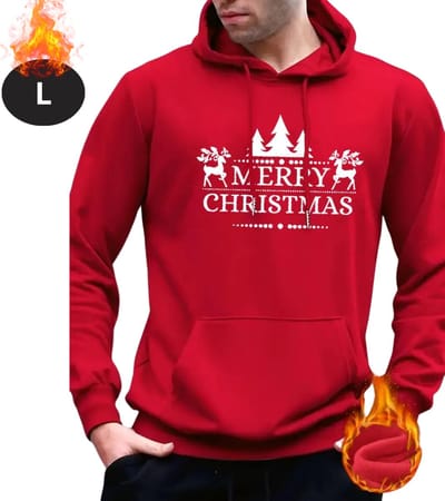 Bovista Kersttrui - Heren - Foute Kersttrui - Christmas Sweater - Cartoonprint - Kerst Sweater - Christmas Jumper - Hoodie - Rood - L