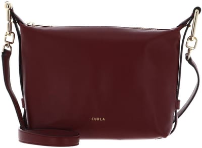 FURLA Leren schoudertas Vitello Claris Lux Tonie Hobo Bag Rubino donkerrood