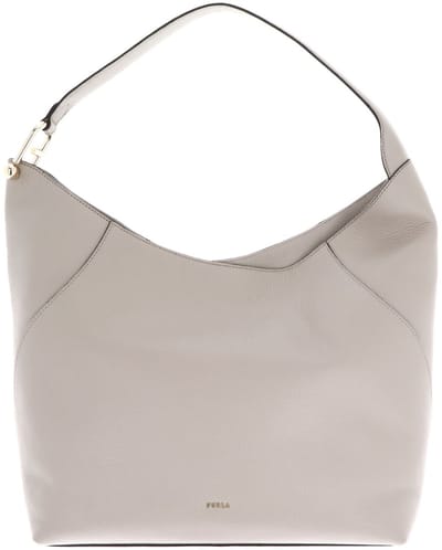 FURLA Leren schoudertas Lara Hobo Bag Linen beige