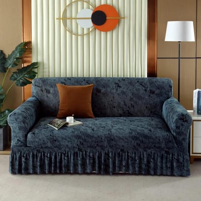 Geometrische Bankhoes Voor Woonkamer Verstelbare Bankhoes Hoek L-Vorm Stretch Bankhoes Combinatie Chaise Woondecoratie Small(90-140cm)1PC black