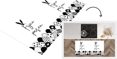 Keukenloper - Loper keuken - Quote - Paaseieren - Pasen - Zwart wit - 120x60 cm - Keukenloper vinyl