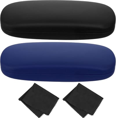 Duurzame en Draagbare Harde Brilcases voor Mannen en Vrouwen, Beschermende Opbergdozen voor Zonnebrillen en Brillen (Zwart, Blauw)