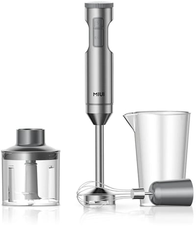 Rumi Staafmixer - 1000 KW - Krachtige 4-in-1 - Roestvrijstalen staafmixer, - 700 ml mengbeker - Vaatwasserbestending - Easy Click Systeem Plus Turboboost Splashcontrol