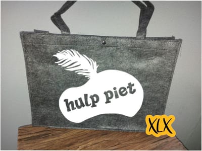 Bedrukte vilt tas: Hulp Piet, Vilt tas, Sinterklaas tas, Tas, Hulp piet, Tas met tekst, Bedrukte tas, Sinterklaas, Piet, Kinderfeest