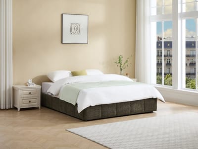 Vente-unique Bedbodem met opbergruimte 160 x 200 cm in bouclé stof - Groen - NULOX van YSMÉE