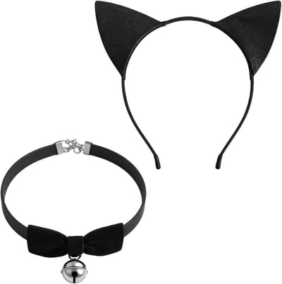Set van 2 Kattenoren Haarbanden met Bel - Kostuumaccessoires voor Halloween, Verjaardagen en Feestjes