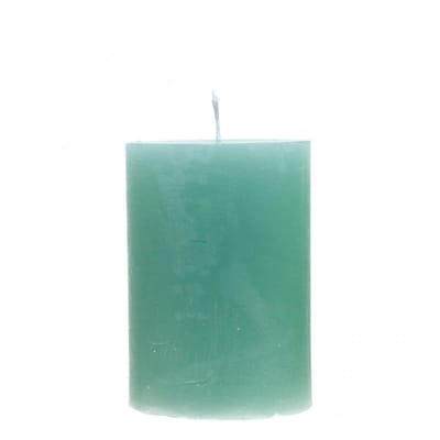 Pilaarkaarsen, effen lichtgroene jade, 70×100mm, 4 stuks - Hoogwaardig
