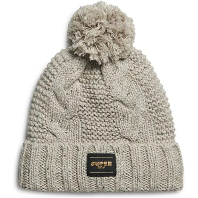 Superdry czapka z domieszką wełny kolor beżowy z grubej dzianiny W9010163A.1JP