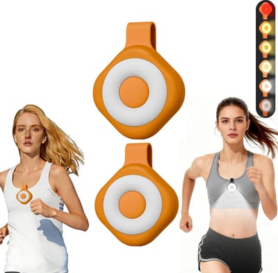 KZQ Magnetische hardlooplamp – 2 stuks, oranje, 300 lumen, 6 modi, USB-C, oplaadbaar, voor nachtlopen of honden uitlaten
