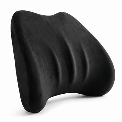 Cheqo® Ergonomisch Rugkussen - Lendenkussen - Lendensteun - Rugsteun Onderrug - Rugkussen voor Bureaustoel en Auto - Rugsteunkussen - Lendesteun Kussen - Orthopedisch Zitkussen - Rugkussen voor Bank - Lendekussen
